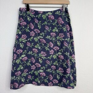 Seasalt Sapling‎ Skirt Womens 10 Purple Green Linen Floral Coquette Cottagecore
